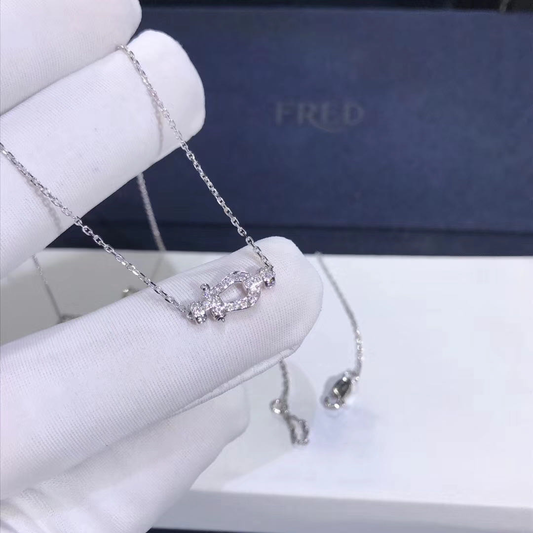 Fred Force 10 Series 18K White Gold With Diamond Necklace 6B0225