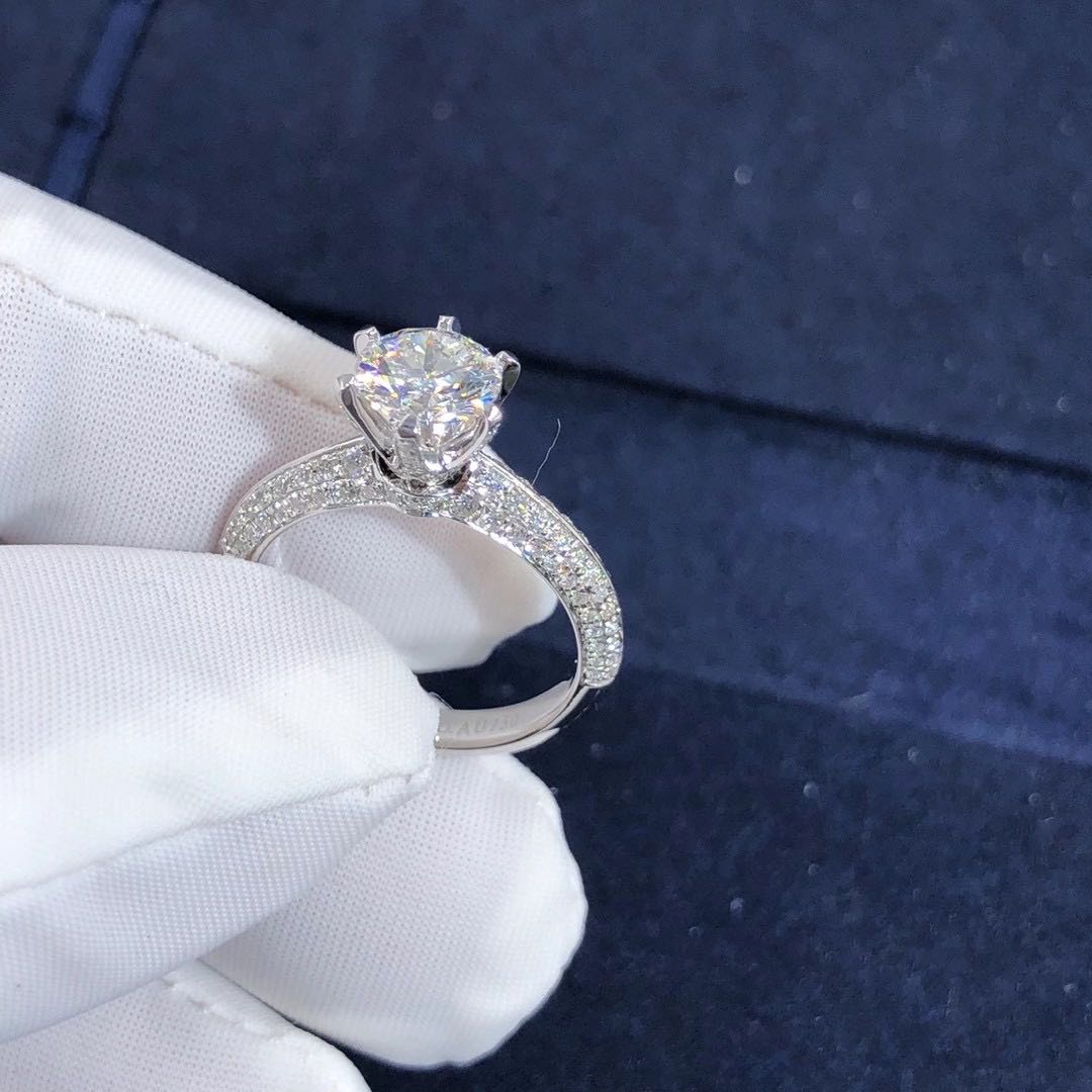 Inspired Tiffany Six-Prong Diamond Engagement Ring in Platinum with 1 Carat Center Stone