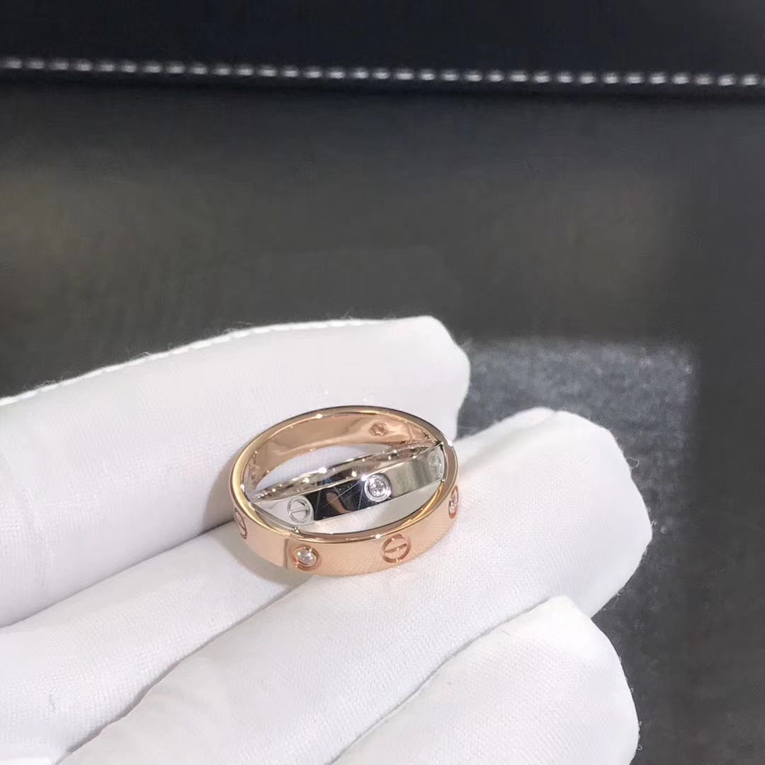6 Diamonds Love Ring in 18k White Gold 